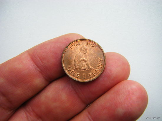 Гибралтар 1 пенни 2004г. 300 лет захвата Гибралтара.