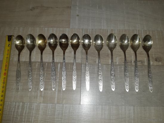 Ложки чайные 12 штук мельхиор