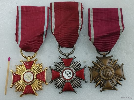 Комплект знаков ПНР. За заслуги. 1, 2, 3 степени.