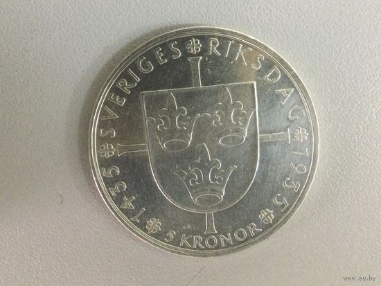 Швеция 5 крон 1935 Густав V