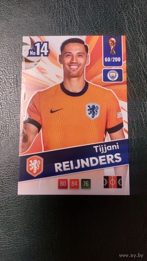 Карточка Чемпионат Мира. Тиджани Рейндерс. Голландия.