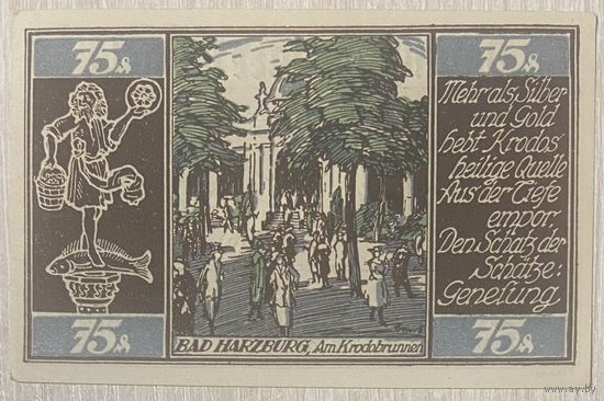 Нотгельд  Брауншвейг 75 пфеннигов 1921 год. Веймарская республика.