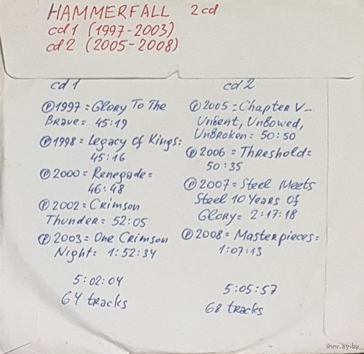 CD MP3 дискография HAMMERFALL 2 CD