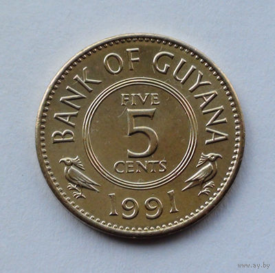 Гайана 5 центов. 1991