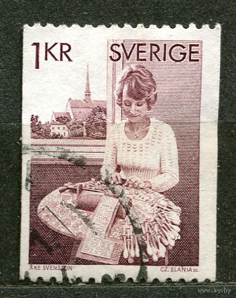 Кружевница. Швеция. 1976. Полная серия 1 марка