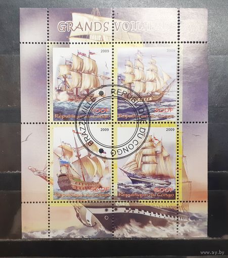 Конго. 2009 год. Флот. Парусники. Блок (926)