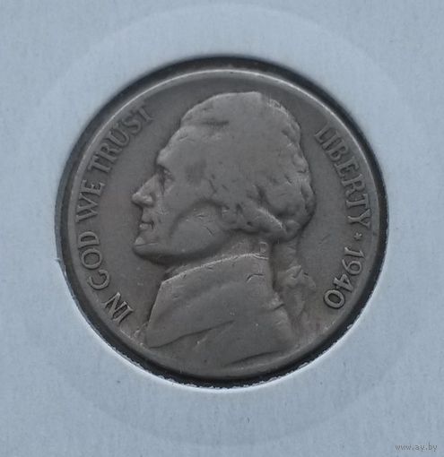 США, 5 центов 1940 г., S (Сан-Франциско), в холдере