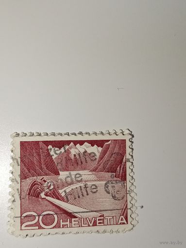 Марка Швейцария 1949 год стандартый выпуск,озеро Гримзель