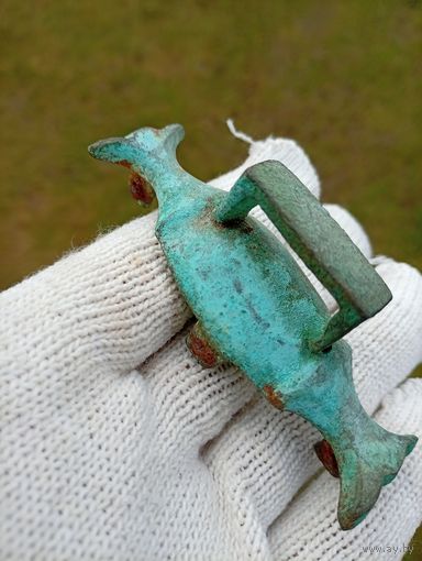 Старая, бронзовая, детал- конина седельная колодка 19 век!