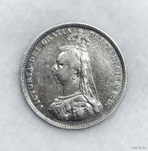1 шиллинг 1887 Великобритания портретное серебро! Нечастая!