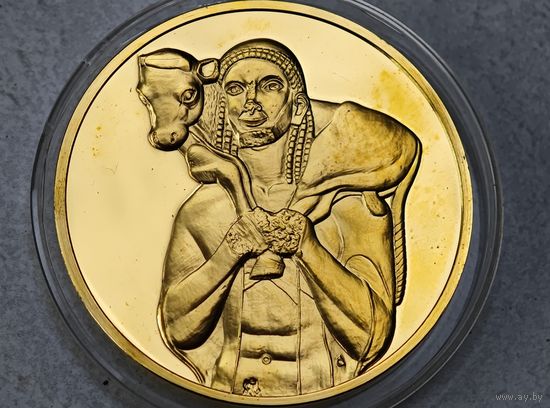 Позолота 24K Gold Plated  , настольная медаль