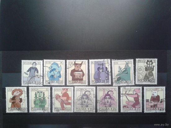 Польша, 1996, Стандарт, знаки зодиака, полная серия, Mi-7,6 евро гаш.