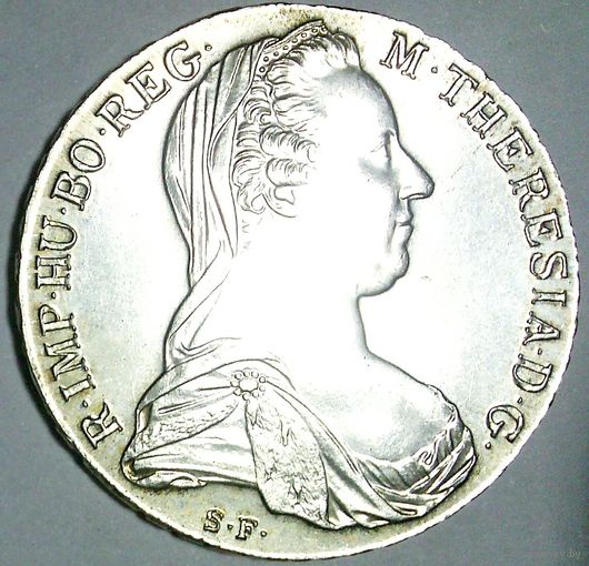 РАСПРОДАЖА!!! - АВСТРИЯ 1 талер 1780 год "МАРИЯ ТЕРЕЗИЯ" серебро - aUNC! - ШТЕМПЕЛЬНЫЙ БЛЕСК!