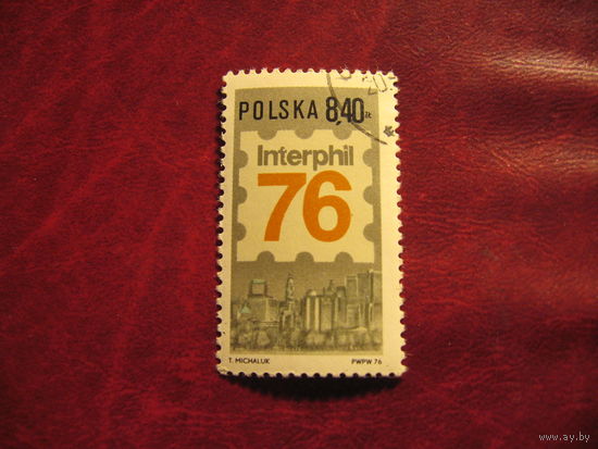 Марка Международная Филателистическая выставка Interphil '76 1976 года Польша