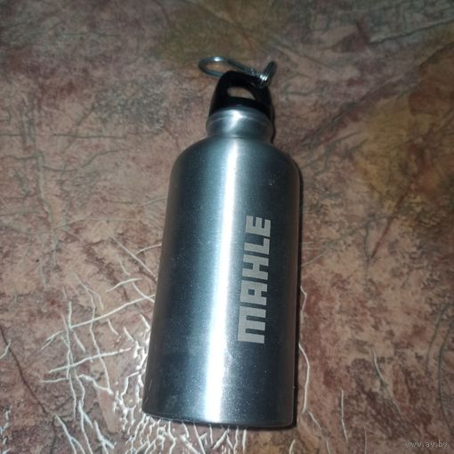 Фляжка-бутылка для воды, с карабином, объем 350 мл
