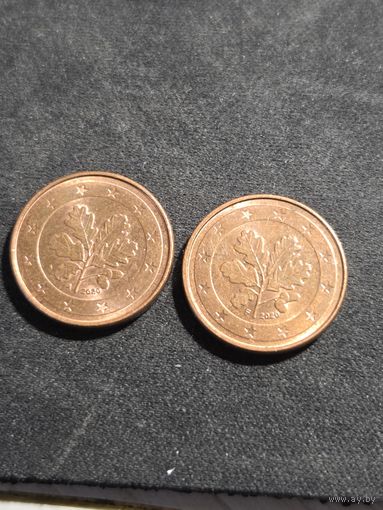 Германия 1 евроцент 2020 F A