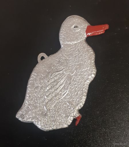 Ёлочная игрушка Утка, колкий пластик. 50-е г.г. СССР