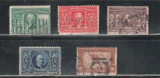 США-1904, (Скотт.323-327), гаш. , Продажа Луизианы (полная серия)
