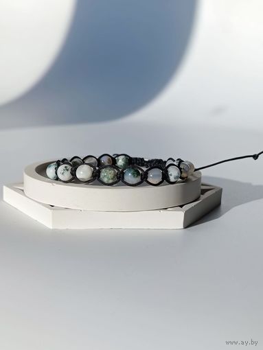 Браслет с моховым агатом