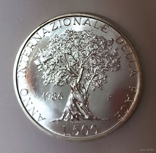 500 ЛИР 1986 Италия - год мира