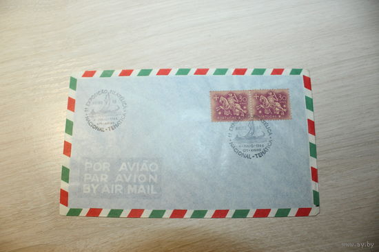Почтовый конверт, авиапочта, Португалия, 1960-е.