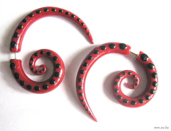 Серьги - лже-плаги (лже-растяжки) ручной работы