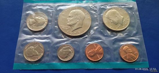 Сборка 1 доллар 50,25,10,5 и 1 центы 1973 США (UNC)В лоте 7 монет