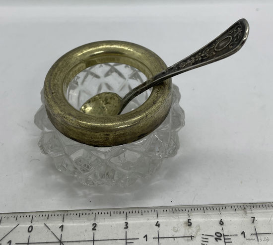 Солонка Горчичница СССР. Серебро