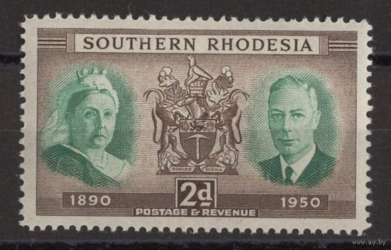 Южная Родезия 1950 ** Герб, Queen Victoria, George VI (Mi 72)