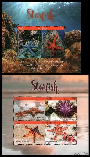 2018 Тувалу 2385-2388KL+B269 Морская фауна - Морские звезды 25,00 евро