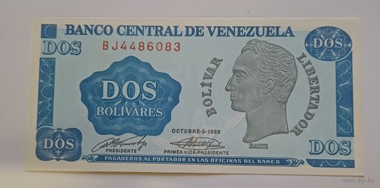 2 боливара. 1989 г.Венесуэла .