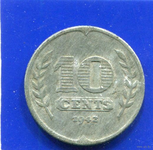 Нидерланды 10 центов 1942 , цинк