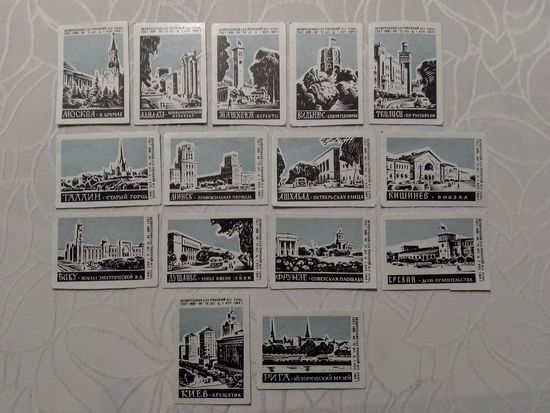 Спичечные этикетки ф.Пинск.  Столицы республик СССР.1964 год
