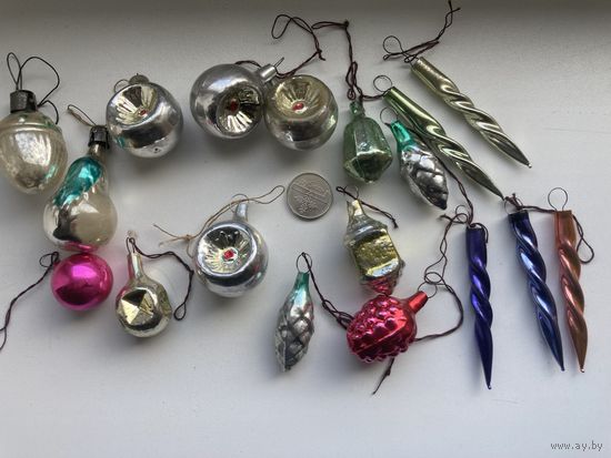 Елочные игрушки (мини) -2-  РЕТРО сосульки  одним лотом