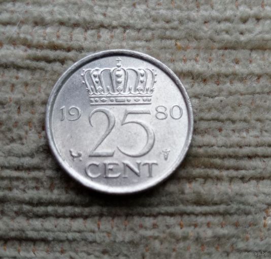 Werty71 Нидерланды 25 центов 1980 петух