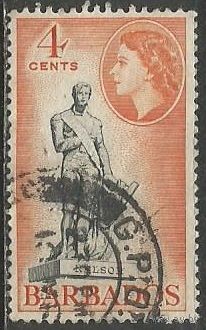 Барбадос. Королева Елизавета II. Памятник адмиралу Нельсону. 1953г. Mi#206.