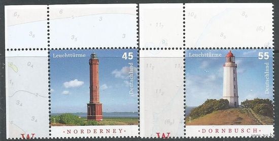 Германия. Маяки. 2009г. Mi#2742-43. Серия.