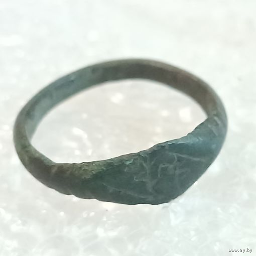 Перстень старинный с рисунком виде тамги, ВКЛ
