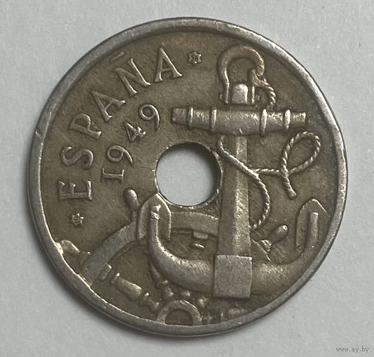 Монета 50 сентимо 1949 год. Испания.