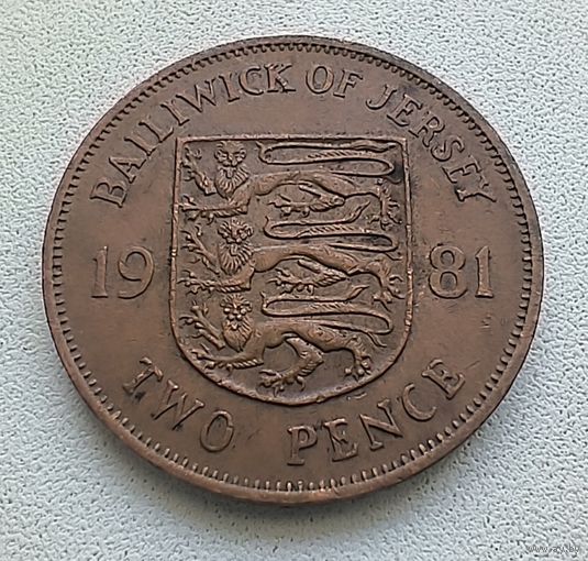 Джерси 2 Пенса, 1981 (Один год чекана, 50000 шт)  6-5-3