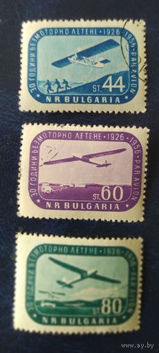 Болгария 1956 История авиаций. наклейки.