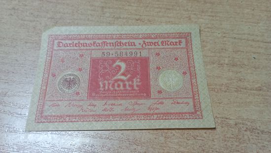 2 марки 1920 года Германии 584991 красная