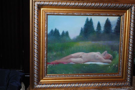 Картина: "Обнаженная". 2007 год. ДВП/масло. Размер-30*25см.-Мельник К.