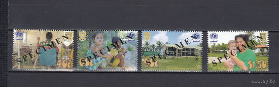 Дети. Тувалу. 2002. 4 марки (SPECIMEN). Michel N 1040-1043 (6,2 е)