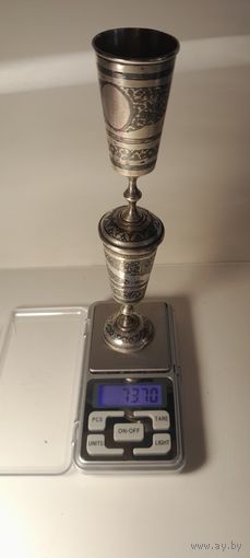 Стопки, рюмки серебряная 875 проба 2 шт.