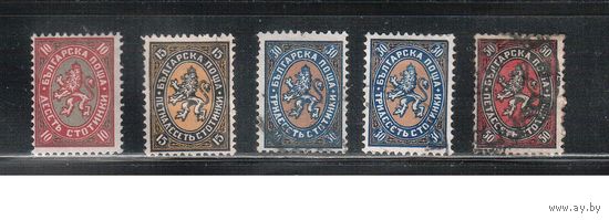 Болгария-1927, (Мих.201-205),   гаш. , Стандарт, Гербы (полная серия)(4)