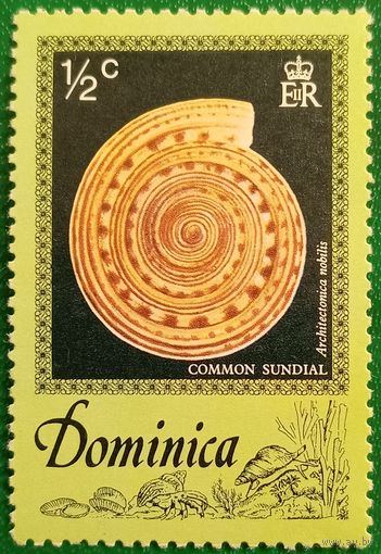 Доминика 1976. Раковина моллюска Обыкновенный солнечный циферблат