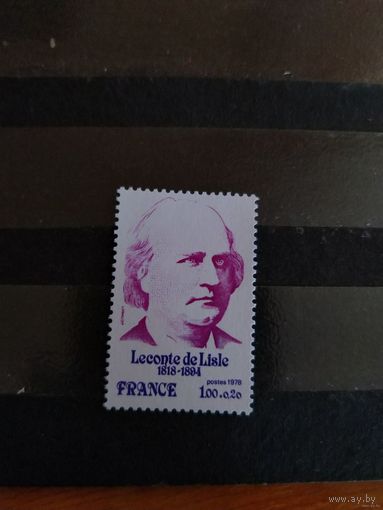 1978 Франция Лекот де Лиль поэт искусство культура чистая клей MNH выпускалась одиночкой 3-3