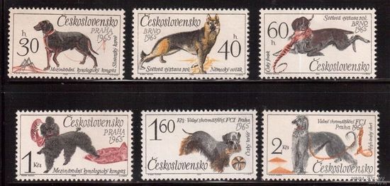 Чехословакия-1965,(Мих.1542-1547) , ** , Фауна, Собаки