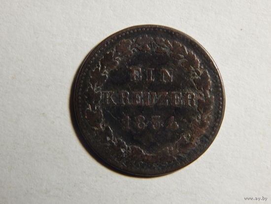 Нассау 1 крейцер 1834г